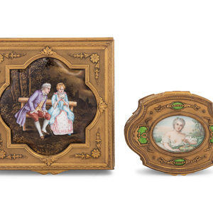 Two French Gilt Metal Boxes Late 2a662d