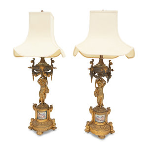 A Pair of French Porcelain Mounted 2a6624
