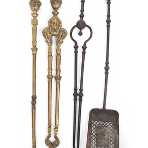 Two Sets of French Fireplace Tools
19th/20th