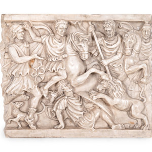 An Italian Marble Relief of a Battle 2a664a
