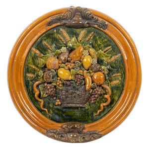 A Continental Majolica Plaque 20th 2a6653