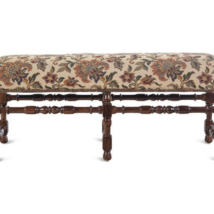 A William and Mary Style Walnut Bench
20th