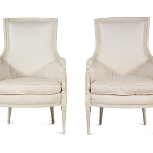 A Pair of Directoire Style White-Painted