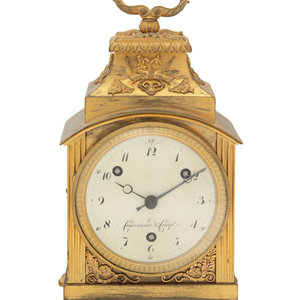 An Empire Gilt Bronze Pendule d Officier Dial 2a6752