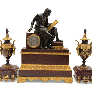 A Large French Gilt and Patinated