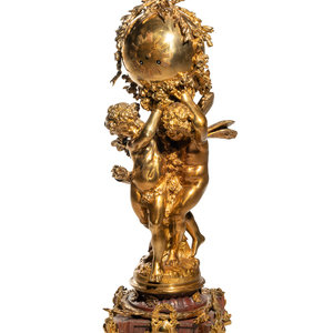 A French Gilt Bronze and Marble