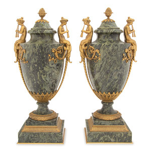 A Pair of French Gilt Bronze Mounted