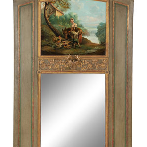 A French Painted and Parcel Gilt