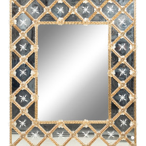 A Venetian Etched Glass Mirror 20th 2a679b