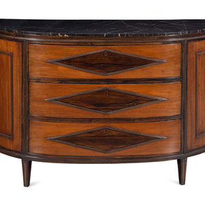 A Continental Mahogany Marble-Top