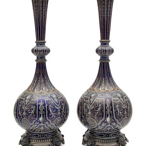 A Pair of Continental Gilt and