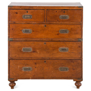 An English Pine Campaign Chest
19th