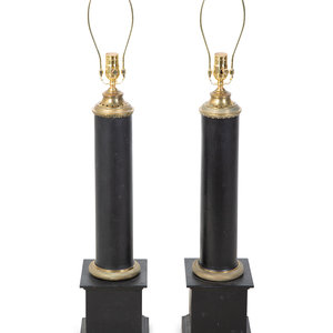 A Pair of French Tole Columnar