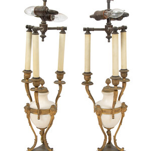 A Pair of Louis XVI Style Alabaster