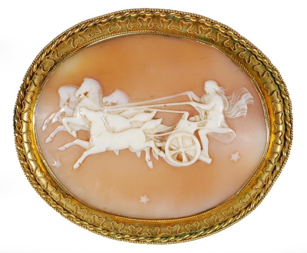 LARGE SIGNED VICTORIAN CAMEO HELIOS