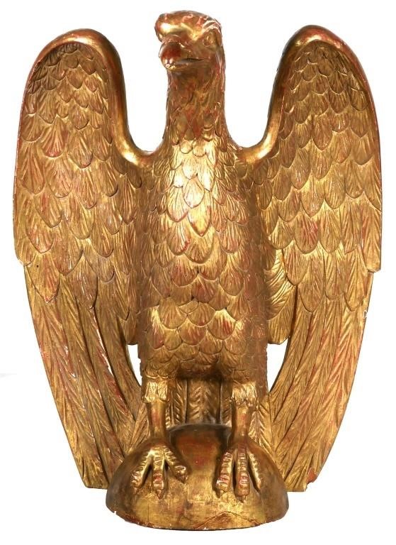 GILT CARVED EUROPEAN STYLE EAGLE STATUEBeautifully