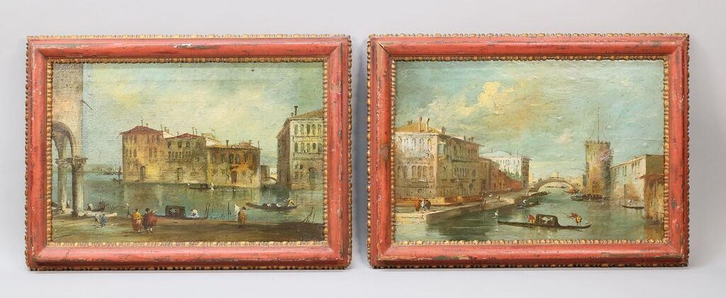 TWO OILS ON CANVAS VENICE CANAL 2a4749