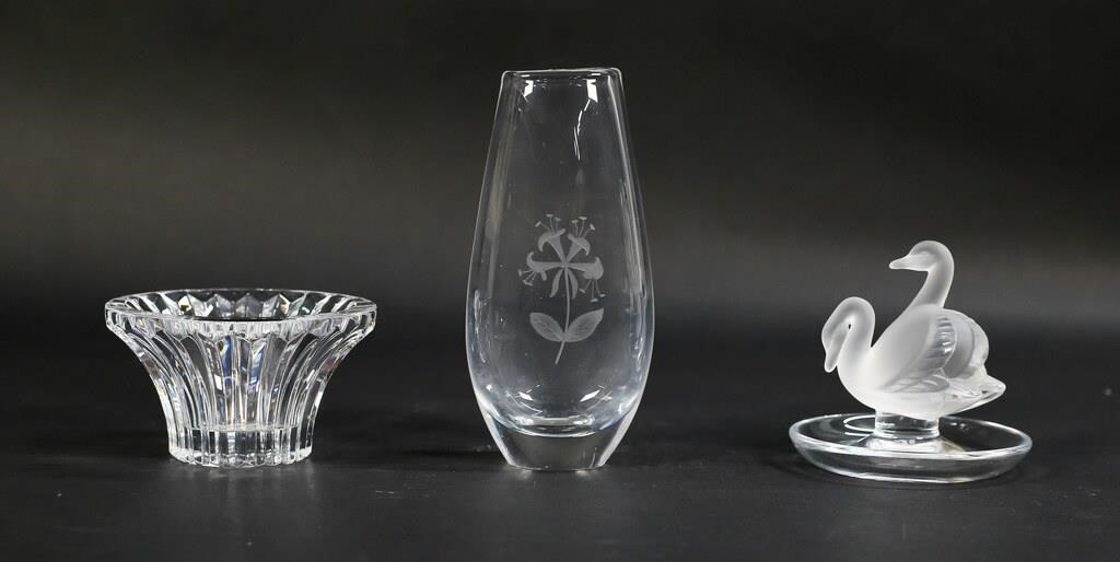 3 PIECE GLASS LOT LALIQUE ORREFORS 2a4757