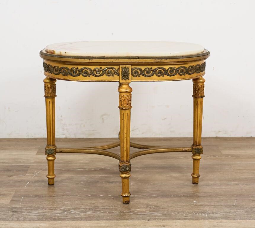 LOUIS XVI STYLE MARBLE TOP END