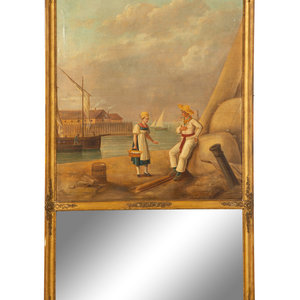 A Continental Gilt Framed Trumeau