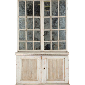 A Gustavian Painted and Mirrored 2a4a49