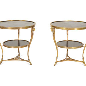 A Pair of Gilt Metal and Black