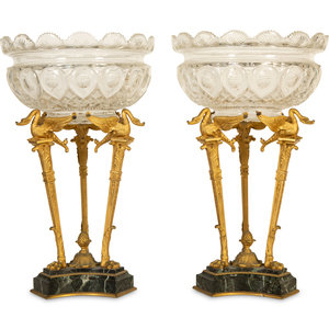 A Pair of Empire Style Cut Leaded