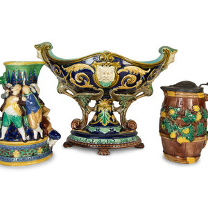 An English Majolica Compote and a Minton