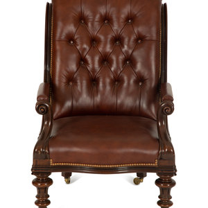 A Regency Style Leather Upholstered 2a4ac3