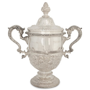 An American Silver Lidded Urn Black  2a4b0e