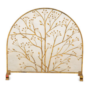 A Gilt Metal Fire Screen with Berried 2a4b4d