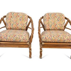 A Pair of McGuire Twisted Rattan