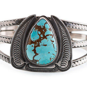 Navajo Stamped Silver Cuff Bracelet  2a4c52
