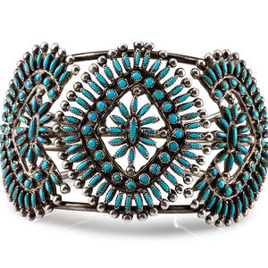 Zuni Silver and Petit Point Turquoise 2a4c79