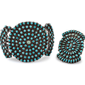 Zuni Silver and Petit Point Turquoise 2a4c7a