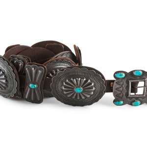 Navajo Silver and Turquoise Concha