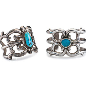 Navajo Sandcast Silver and Turquoise