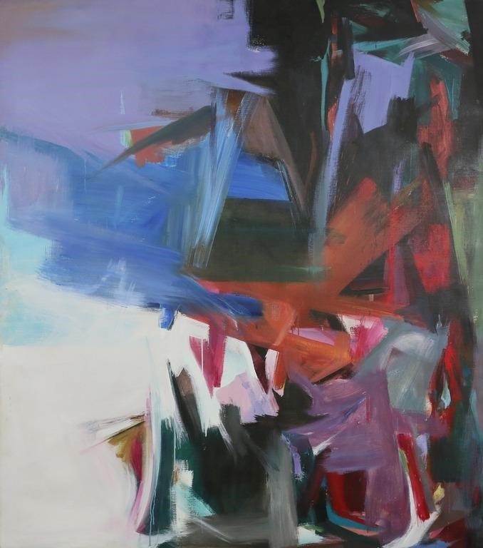 IRWIN STAVITSKY OIL ON CANVAS ABSTRACTIrwin