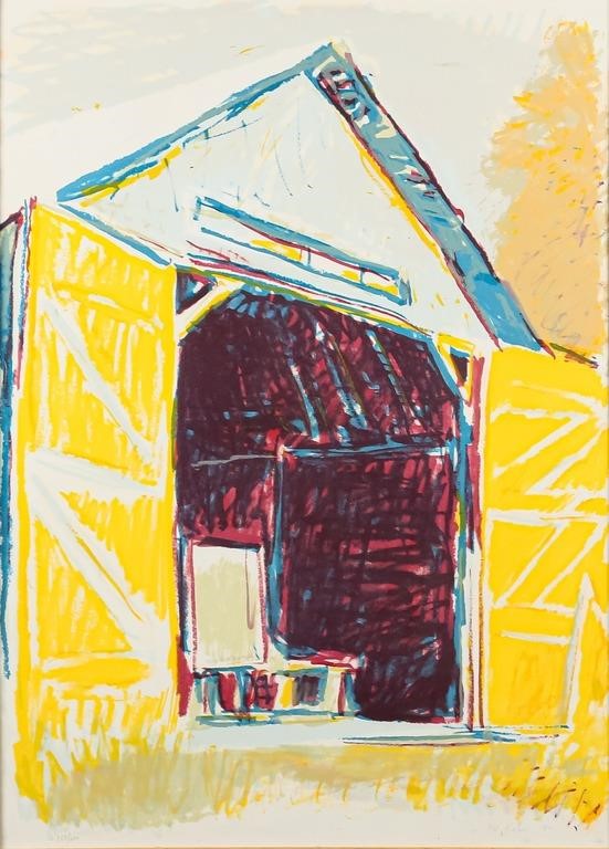 WOLF KAHN SERIGRAPH YELLOW BARNWolf 2a50fa