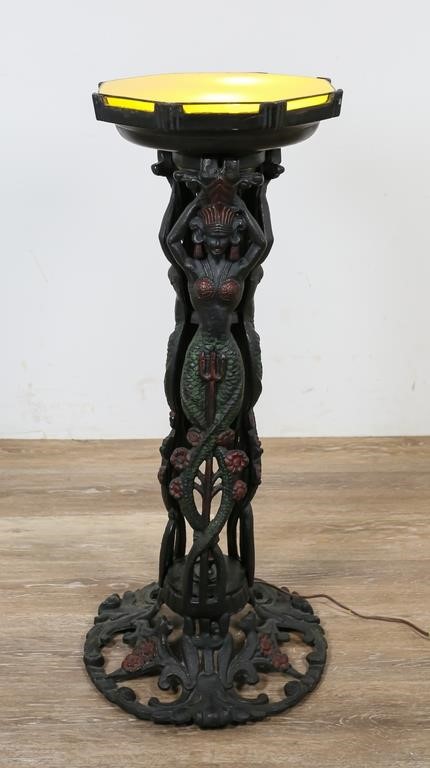 CAST IRON MERMAID FISH BOWL STAND 2a5292