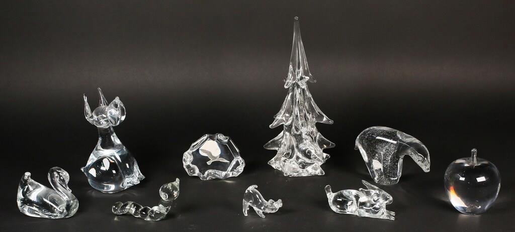 9 GLASS FIGURINES AND PAPERWEIGHT9