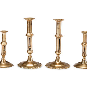 Two Pairs of English Brass Adjustable