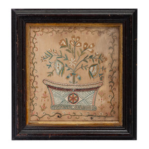 A Silkwork Embroidered Floral Picture Late 2a7b27