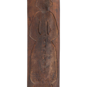 A Pair of Large Carved Wood Figural