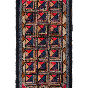A Geometric Pattern Hooked Rug
20th