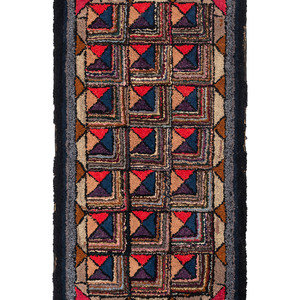 A Geometric Pattern Hooked Rug 20th 2a7b48