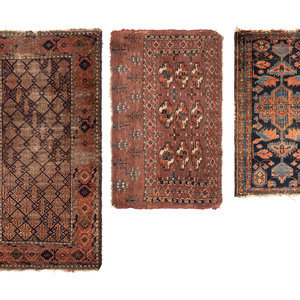 Three Persian Wool Area Rugs Early 2a7bbb