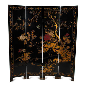 A Chinese Lacquered Four Panel 2a7c4e