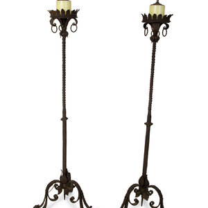 A Pair of Continental Wrought Iron