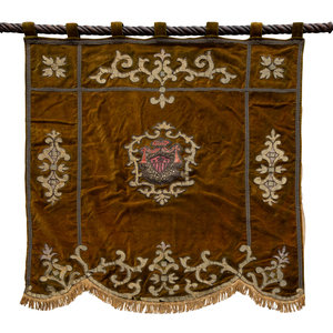 A French Embroidered Velvet Armorial